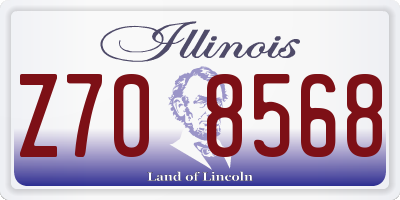 IL license plate Z708568