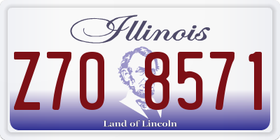 IL license plate Z708571