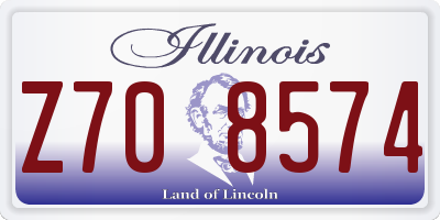 IL license plate Z708574