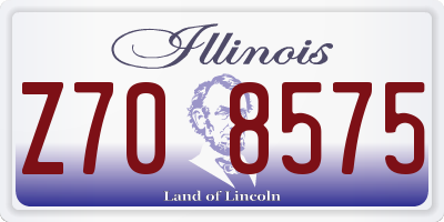 IL license plate Z708575