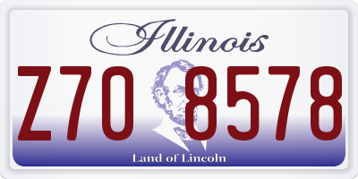 IL license plate Z708578