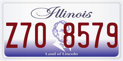 IL license plate Z708579