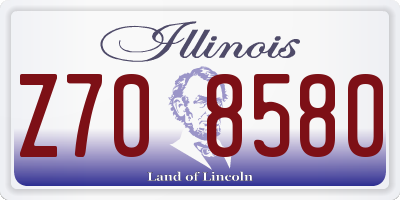 IL license plate Z708580