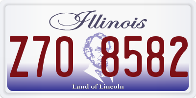 IL license plate Z708582