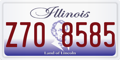 IL license plate Z708585