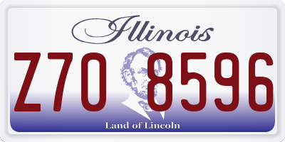 IL license plate Z708596