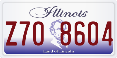 IL license plate Z708604