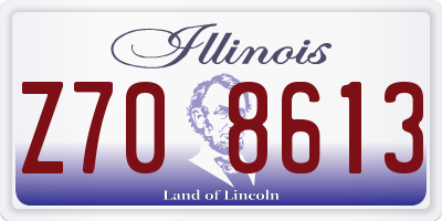 IL license plate Z708613