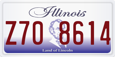 IL license plate Z708614