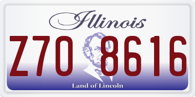 IL license plate Z708616