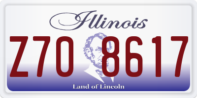 IL license plate Z708617