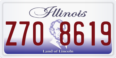 IL license plate Z708619