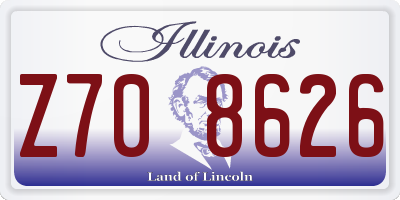 IL license plate Z708626