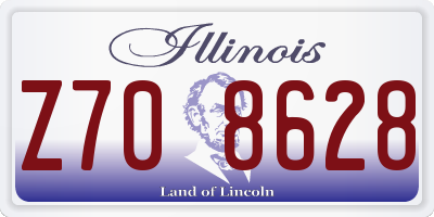 IL license plate Z708628