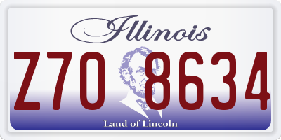 IL license plate Z708634