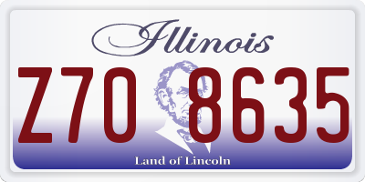 IL license plate Z708635