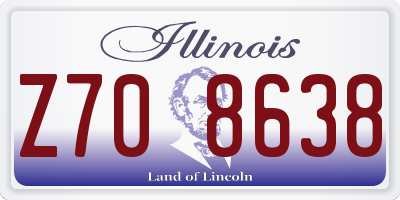 IL license plate Z708638