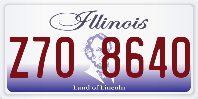 IL license plate Z708640