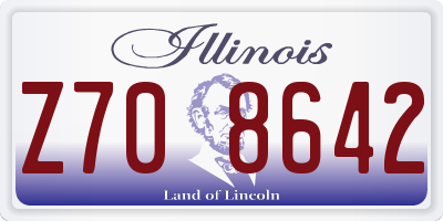 IL license plate Z708642