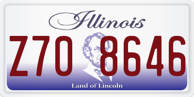 IL license plate Z708646
