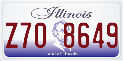 IL license plate Z708649