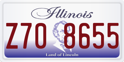 IL license plate Z708655