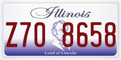 IL license plate Z708658