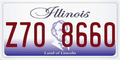IL license plate Z708660