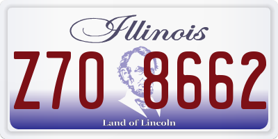 IL license plate Z708662