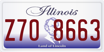 IL license plate Z708663