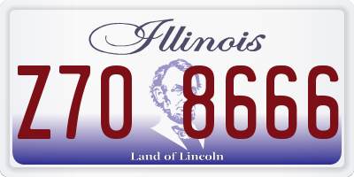 IL license plate Z708666