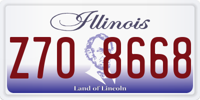 IL license plate Z708668