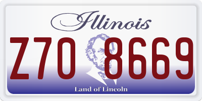 IL license plate Z708669