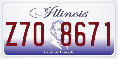 IL license plate Z708671