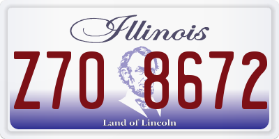 IL license plate Z708672