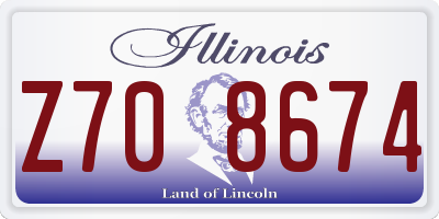 IL license plate Z708674