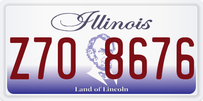 IL license plate Z708676