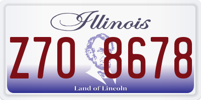 IL license plate Z708678