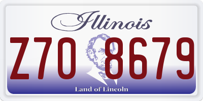 IL license plate Z708679
