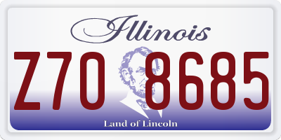 IL license plate Z708685