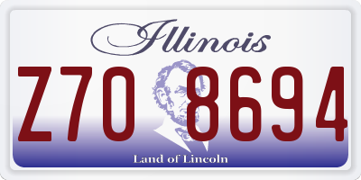 IL license plate Z708694