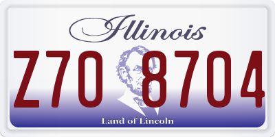 IL license plate Z708704