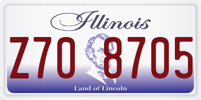 IL license plate Z708705