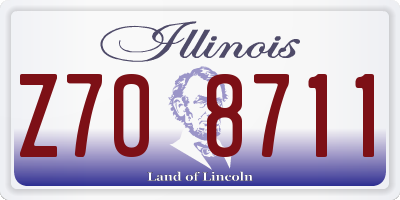IL license plate Z708711
