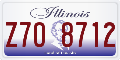 IL license plate Z708712