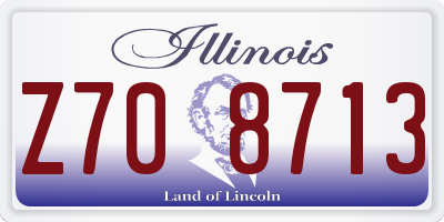 IL license plate Z708713