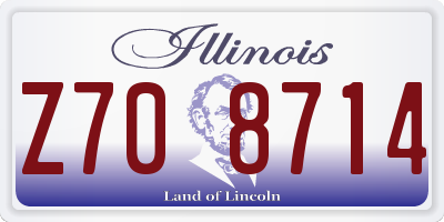 IL license plate Z708714