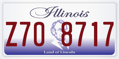 IL license plate Z708717