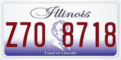 IL license plate Z708718