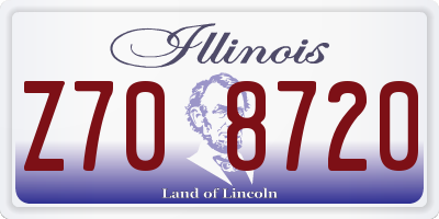 IL license plate Z708720